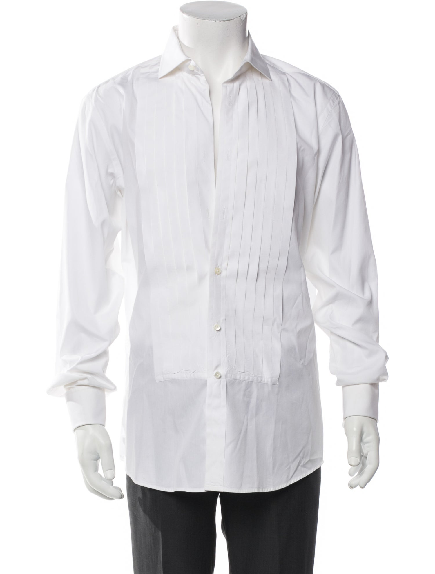 Ralph Lauren Black Label Striped Long Sleeve Tuxedo Shirt