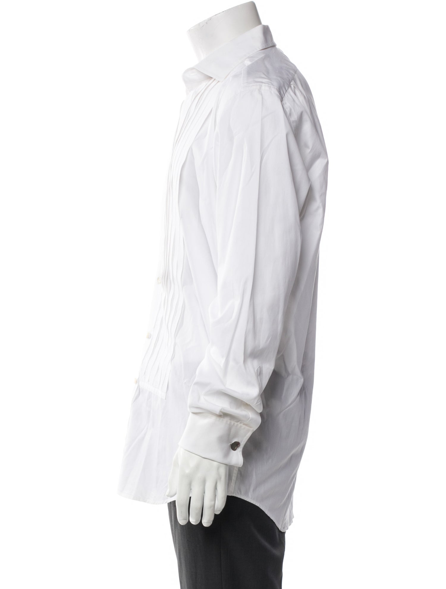 Ralph Lauren Black Label Striped Long Sleeve Tuxedo Shirt