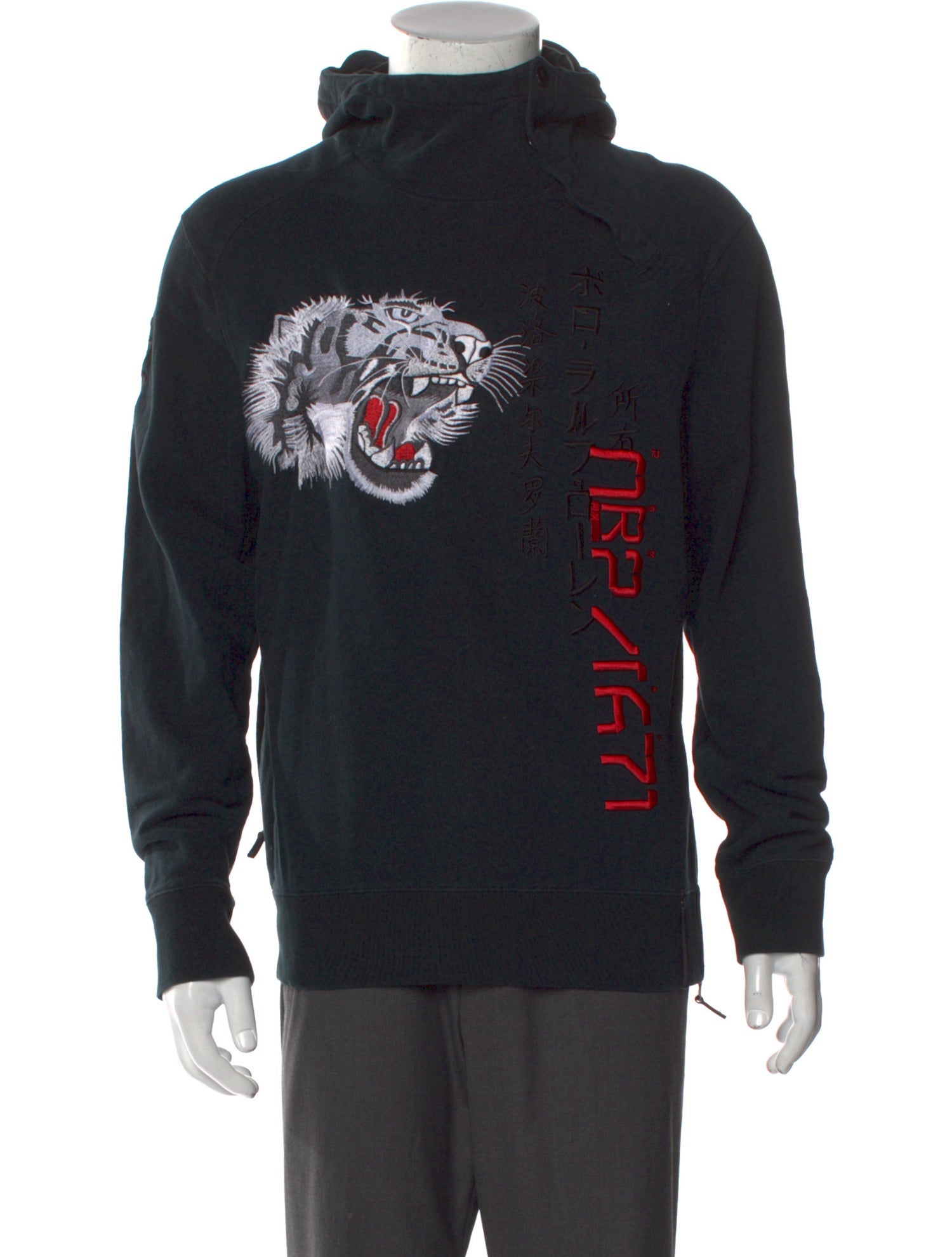 Ralph Lauren Black Label Graphic Print V-Neck Hoodie