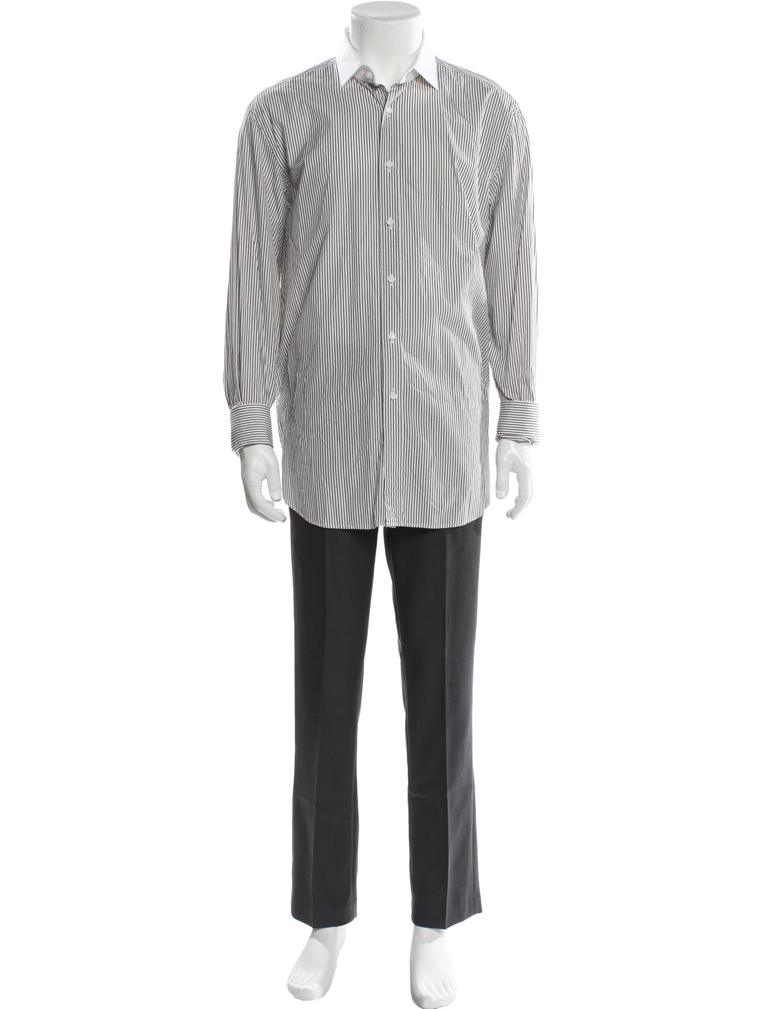 Ralph Lauren Black Label Striped Long Sleeve Dress Shirt