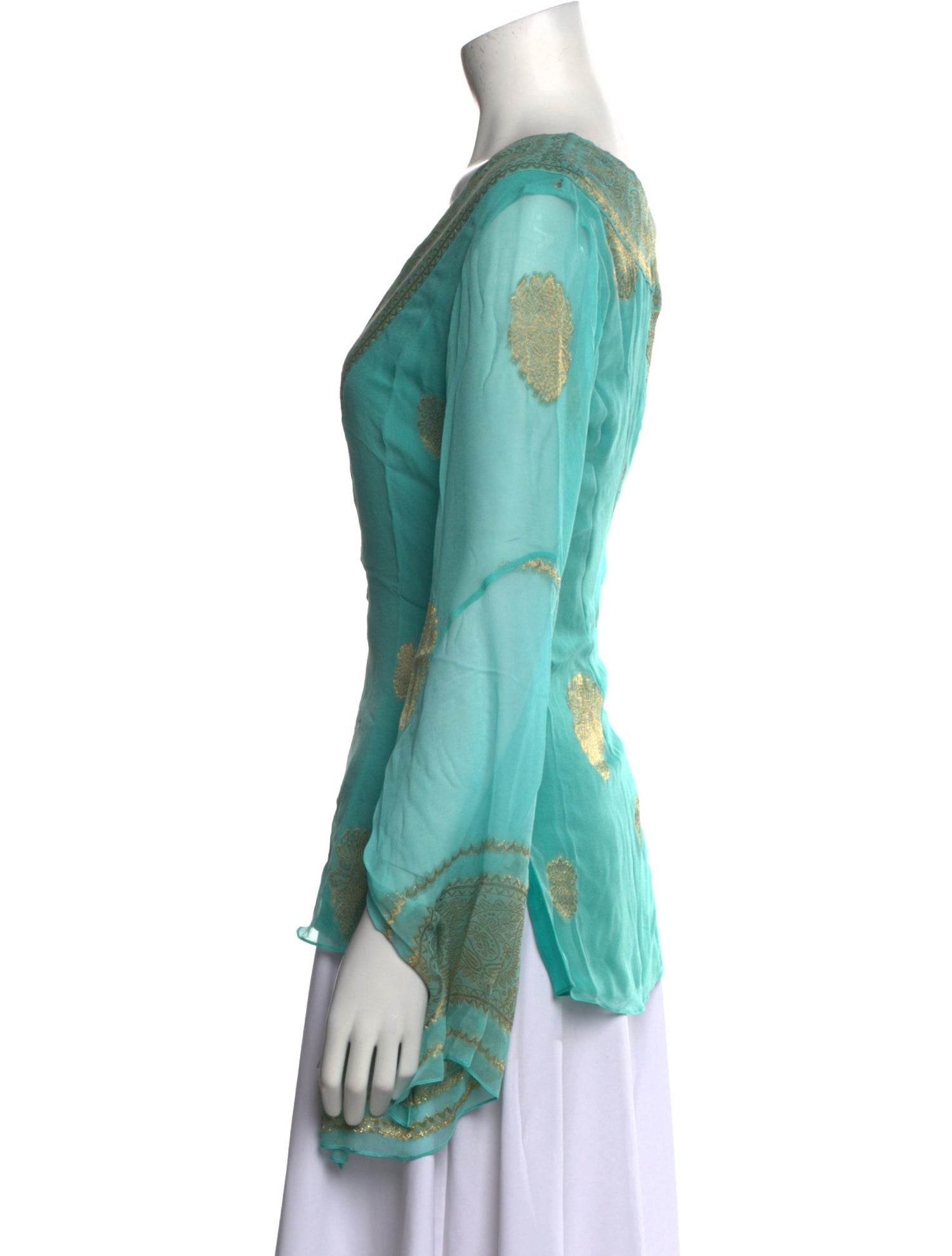 Ralph Lauren Black Label Silk Printed Blouse