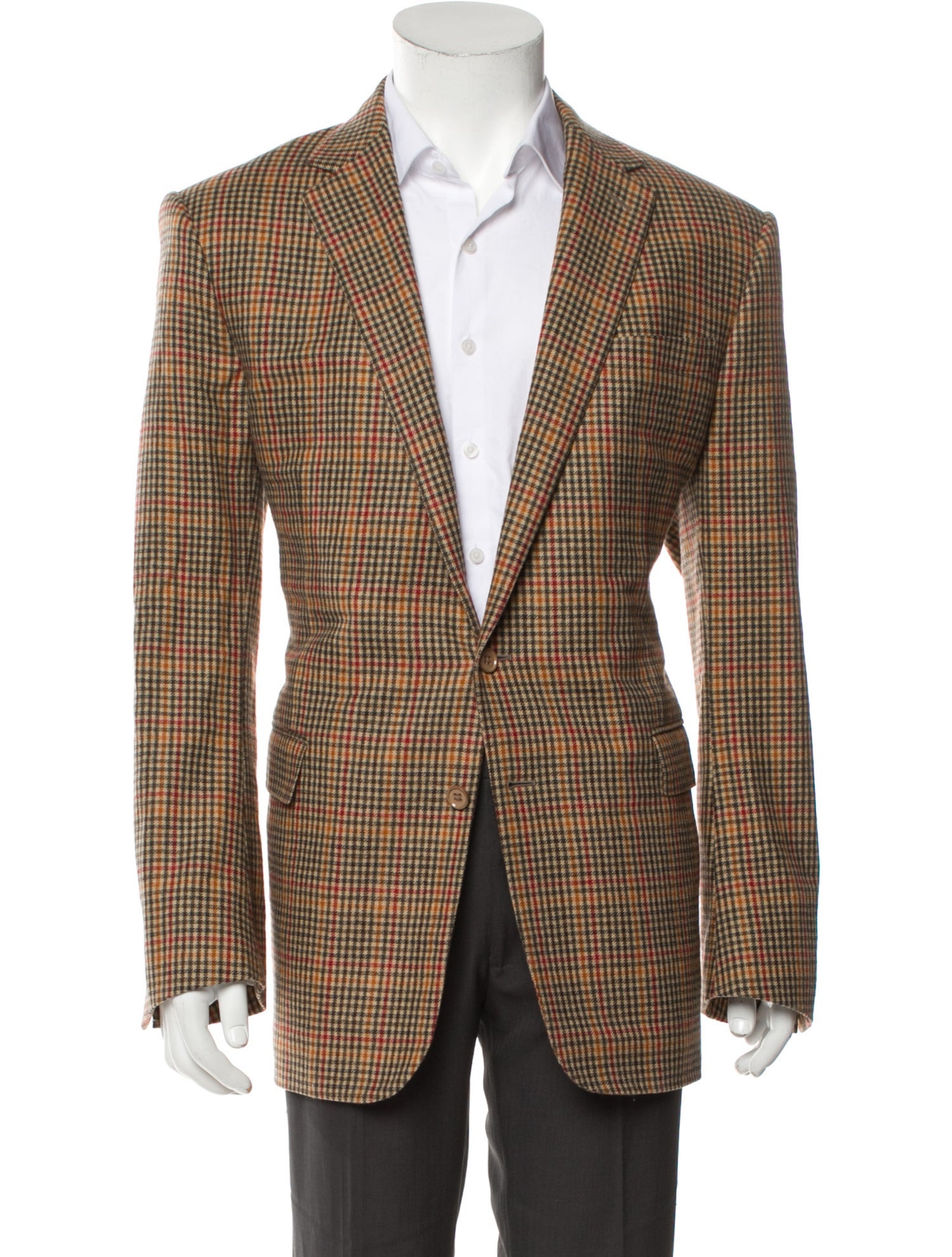 Ralph Lauren Black Label Wool Plaid Print Blazer