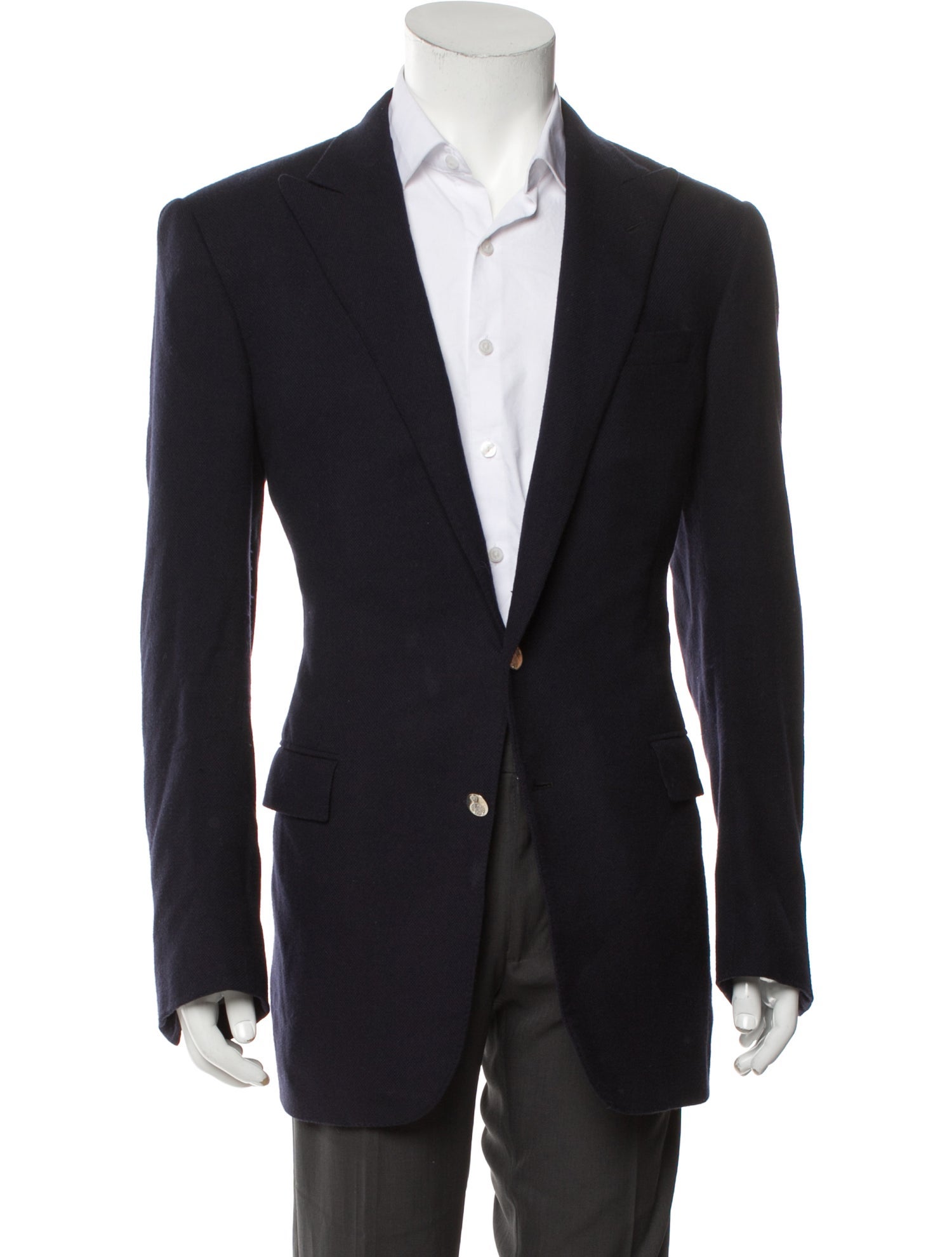 Ralph Lauren Black Label Wool Long Sleeve Tuxedo Shirt