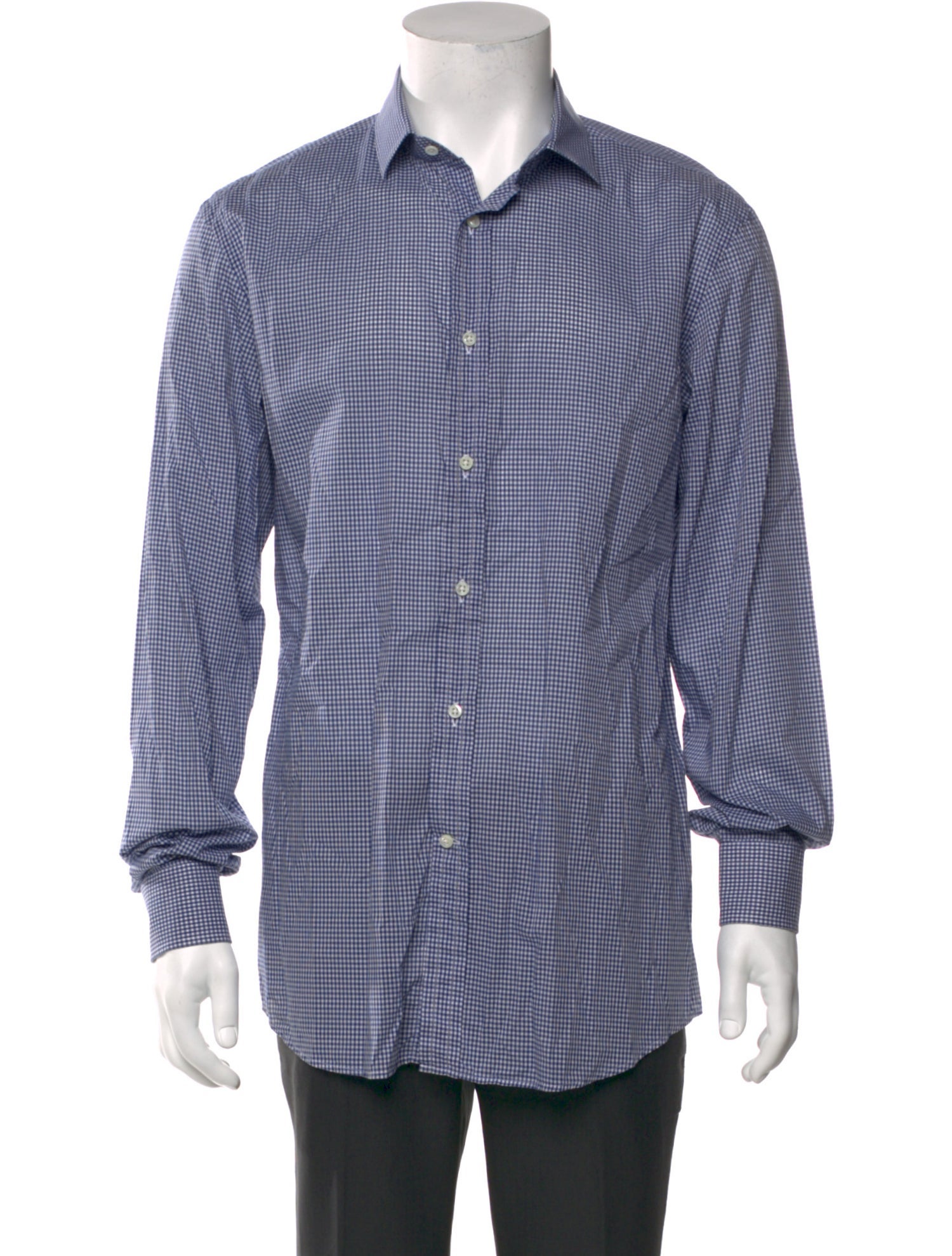 Ralph Lauren Black Label Plaid Print Long Sleeve Dress Shirt