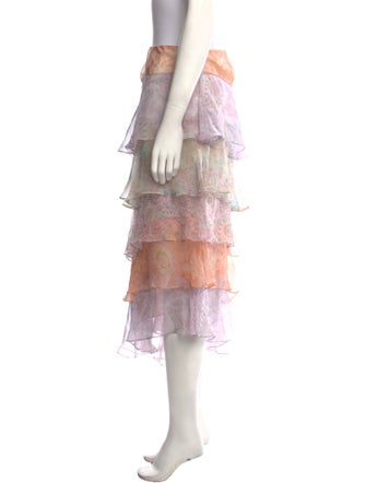 Ralph Lauren Black Label Silk Midi Length Skirt