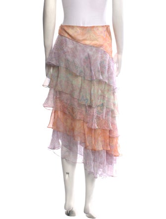 Ralph Lauren Black Label Silk Midi Length Skirt