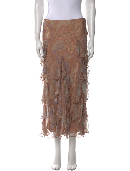Ralph Lauren Black Label Silk Midi Length Skirt