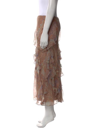Ralph Lauren Black Label Silk Midi Length Skirt