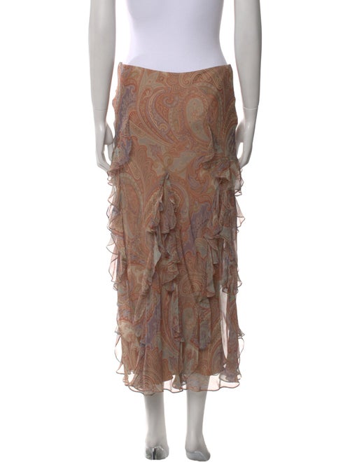 Ralph Lauren Black Label Silk Midi Length Skirt