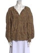 Ralph Lauren Black Label Suede Paisley Print Blouse