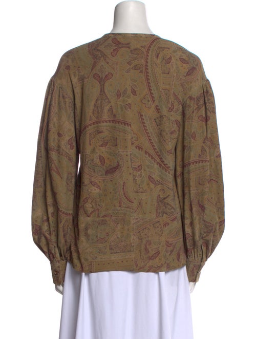 Ralph Lauren Black Label Suede Paisley Print Blouse