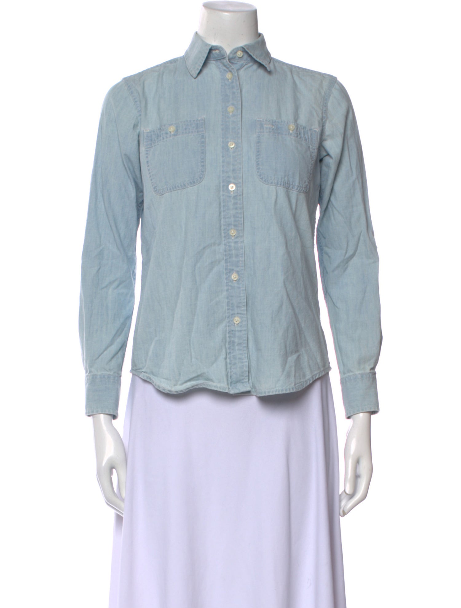 Lauren Ralph Lauren Three-Quarter Sleeve Button-Up Top