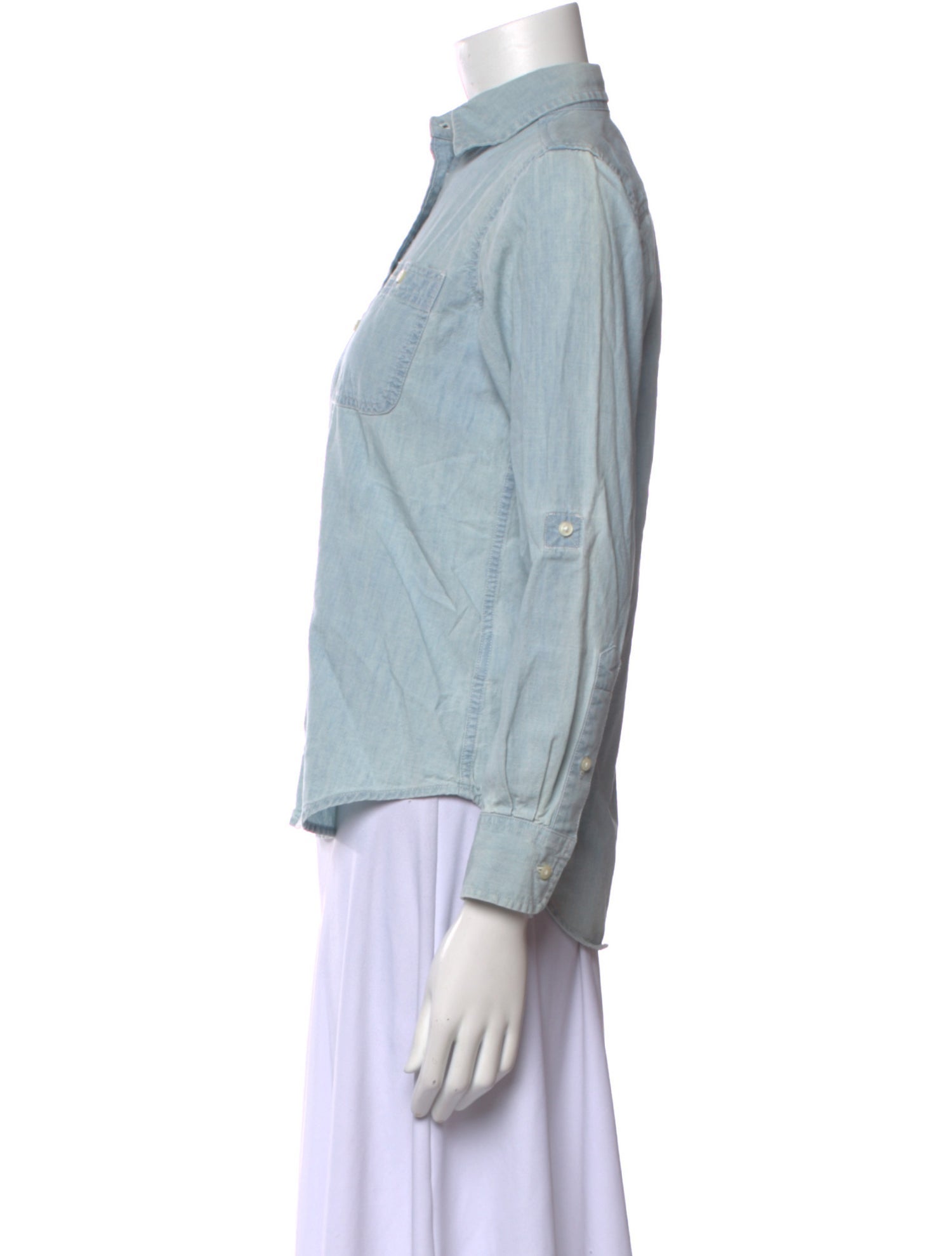 Lauren Ralph Lauren Three-Quarter Sleeve Button-Up Top