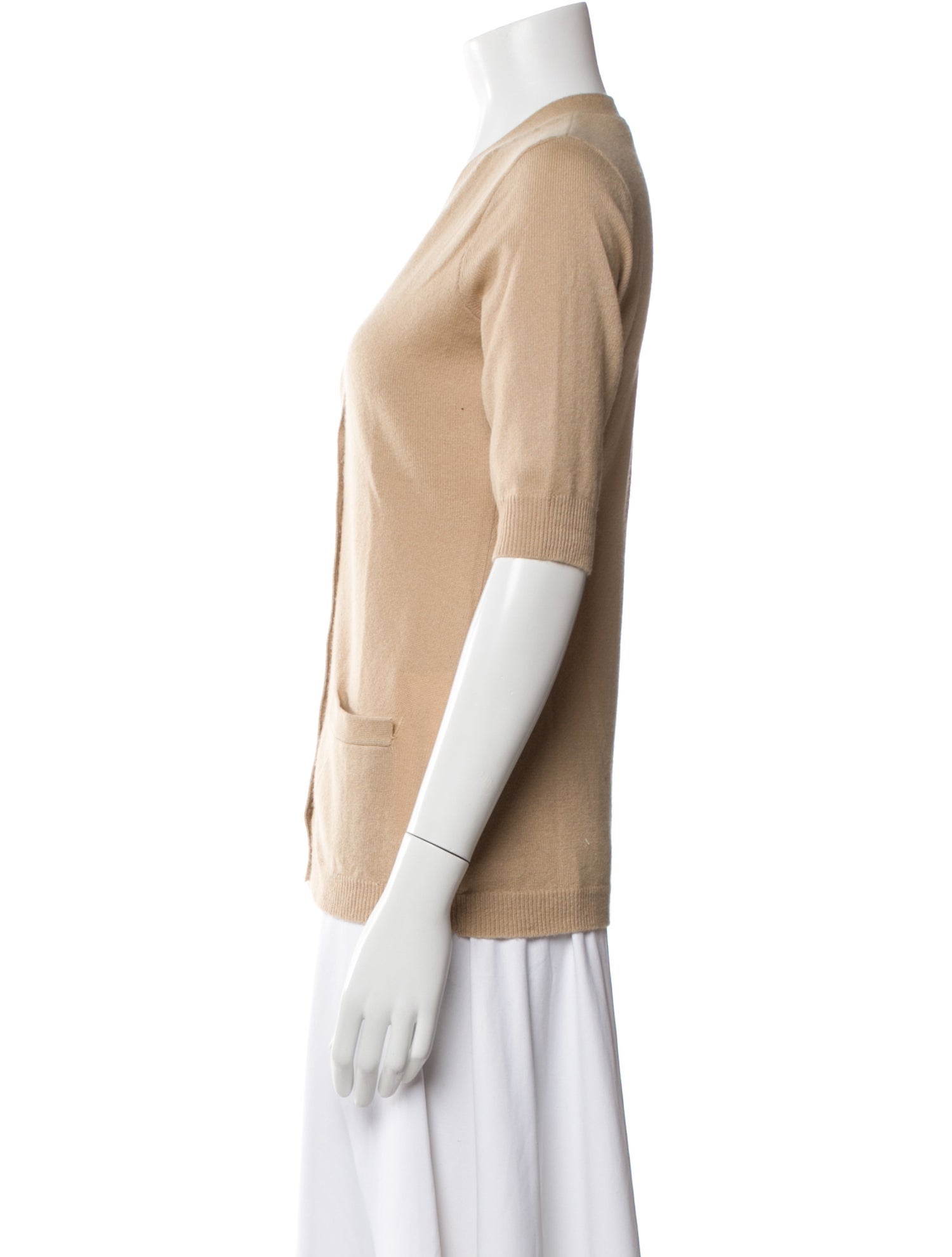 Ralph Lauren Black Label Cashmere Plunge Neckline Sweater