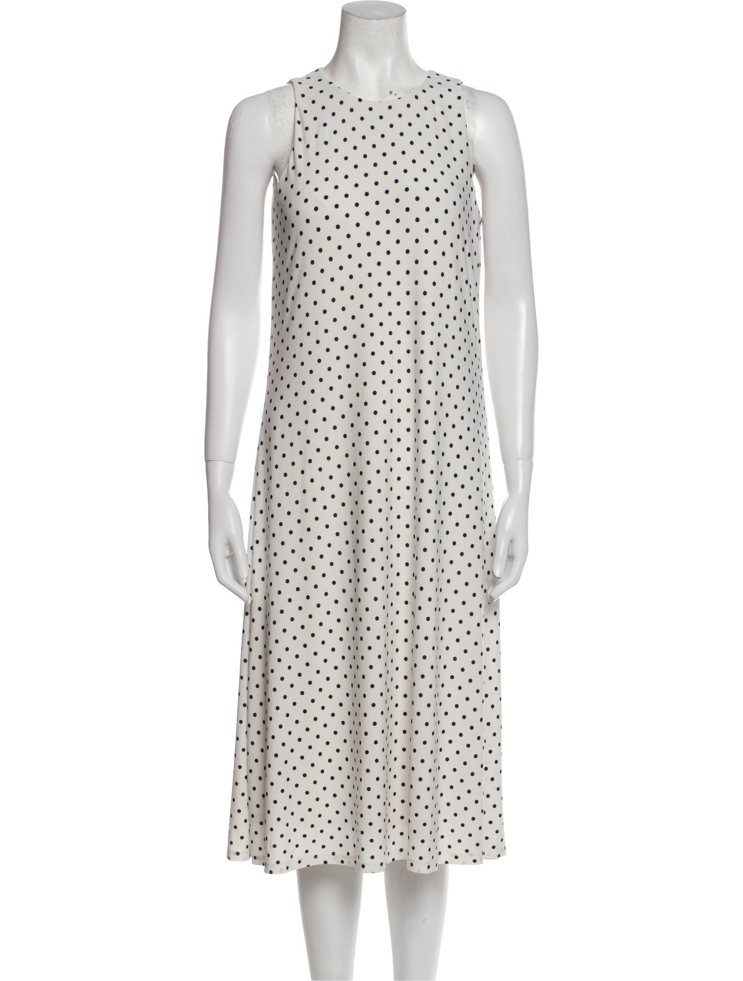 Ralph Lauren Black Label Polka Dot Print Midi Length Dress