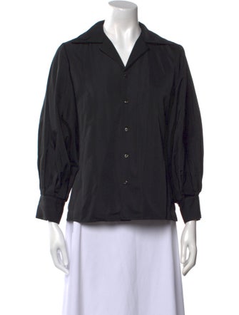 Ralph Lauren Black Label Three-Quarter Sleeve Button-Up Top