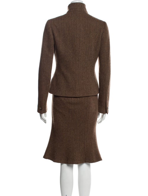 Ralph Lauren Black Label Wool Tweed Pattern Skirt Suit
