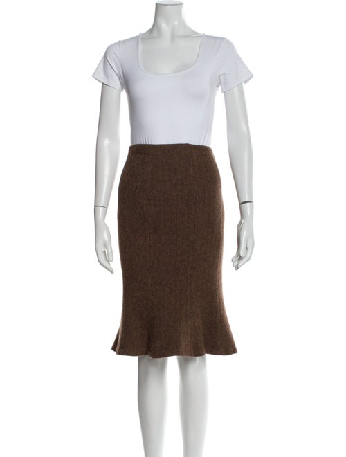 Ralph Lauren Black Label Wool Tweed Pattern Skirt Suit