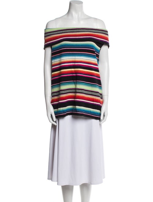 Ralph Lauren Black Label Striped Off-The-Shoulder Top