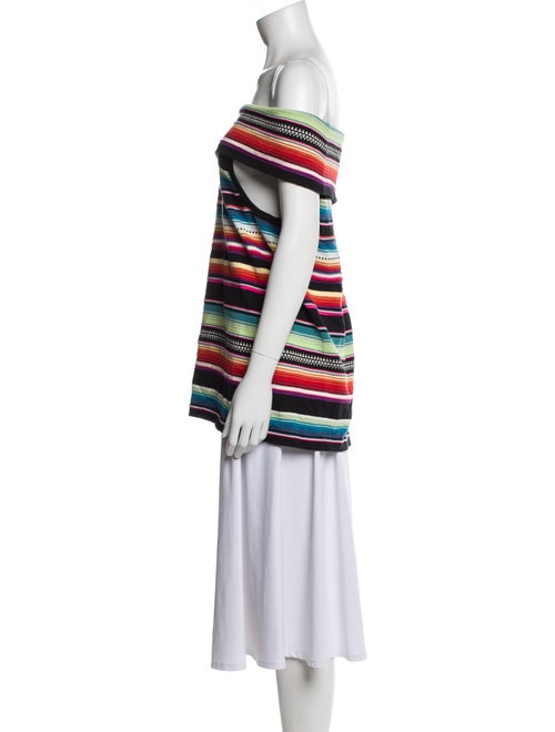 Ralph Lauren Black Label Striped Off-The-Shoulder Top