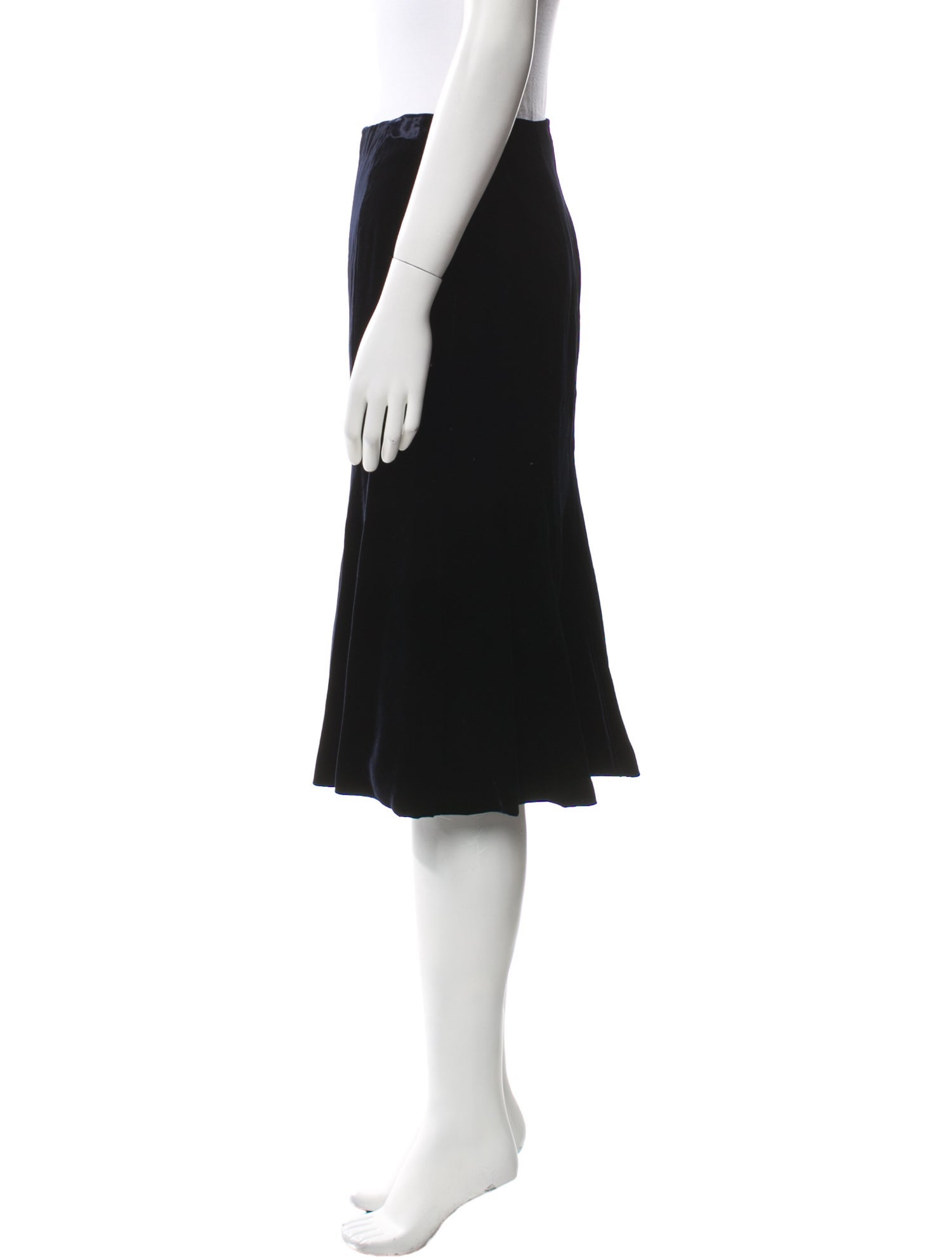 Ralph Lauren Black Label Pleated Accents Knee-Length Skirt