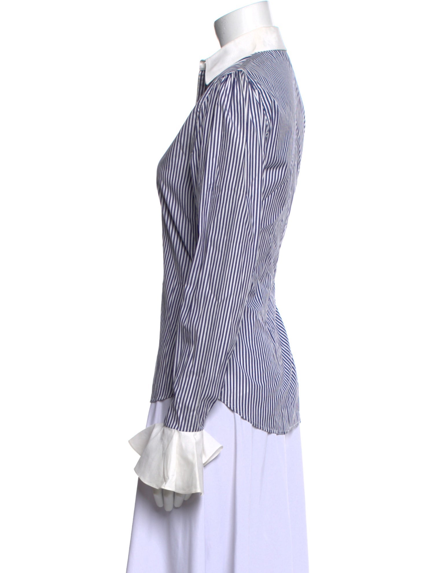 Ralph Lauren Black Label Striped Long Sleeve Button-Up Top