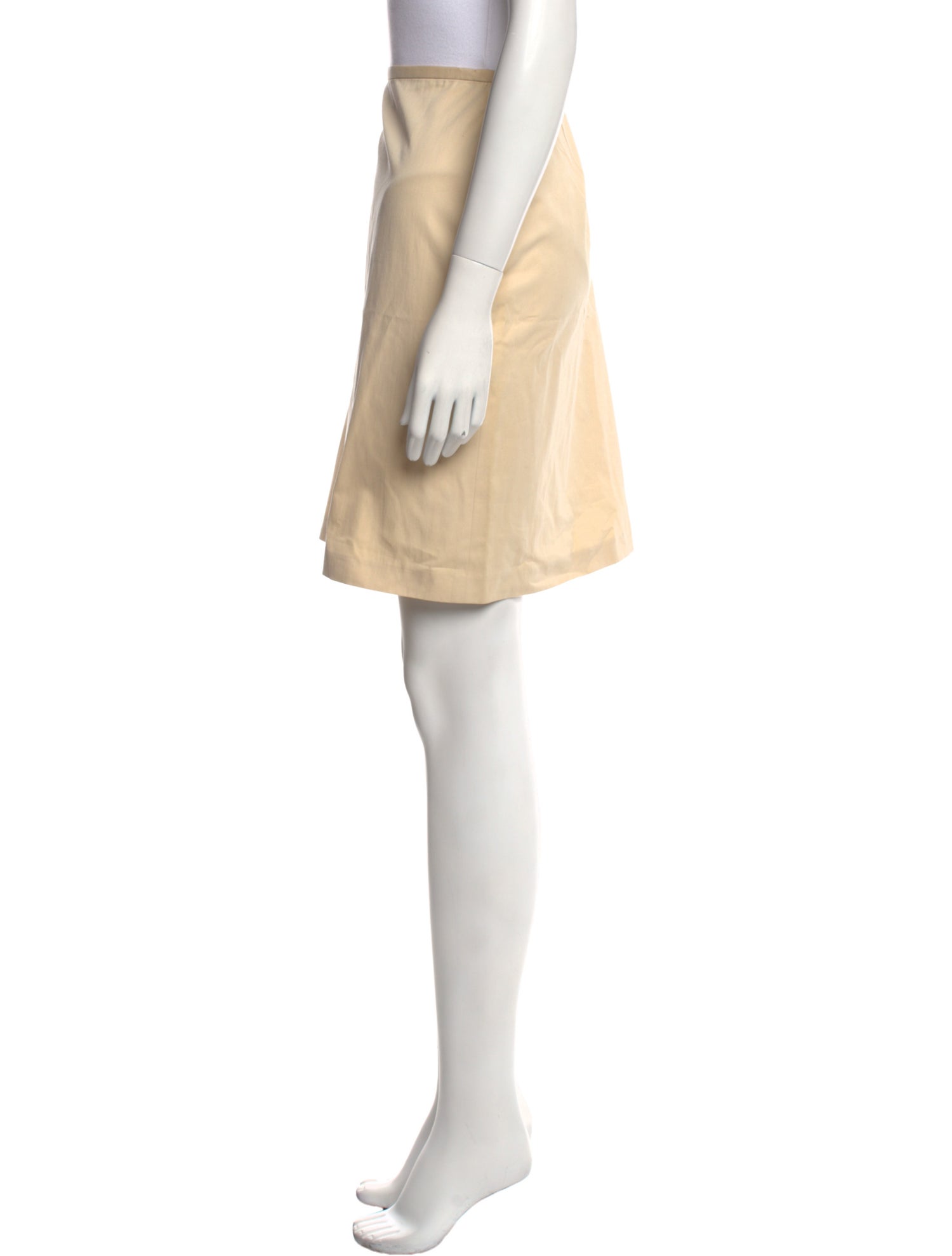 Ralph Lauren Black Label Leather Trim Embellishment Knee-Length Skirt