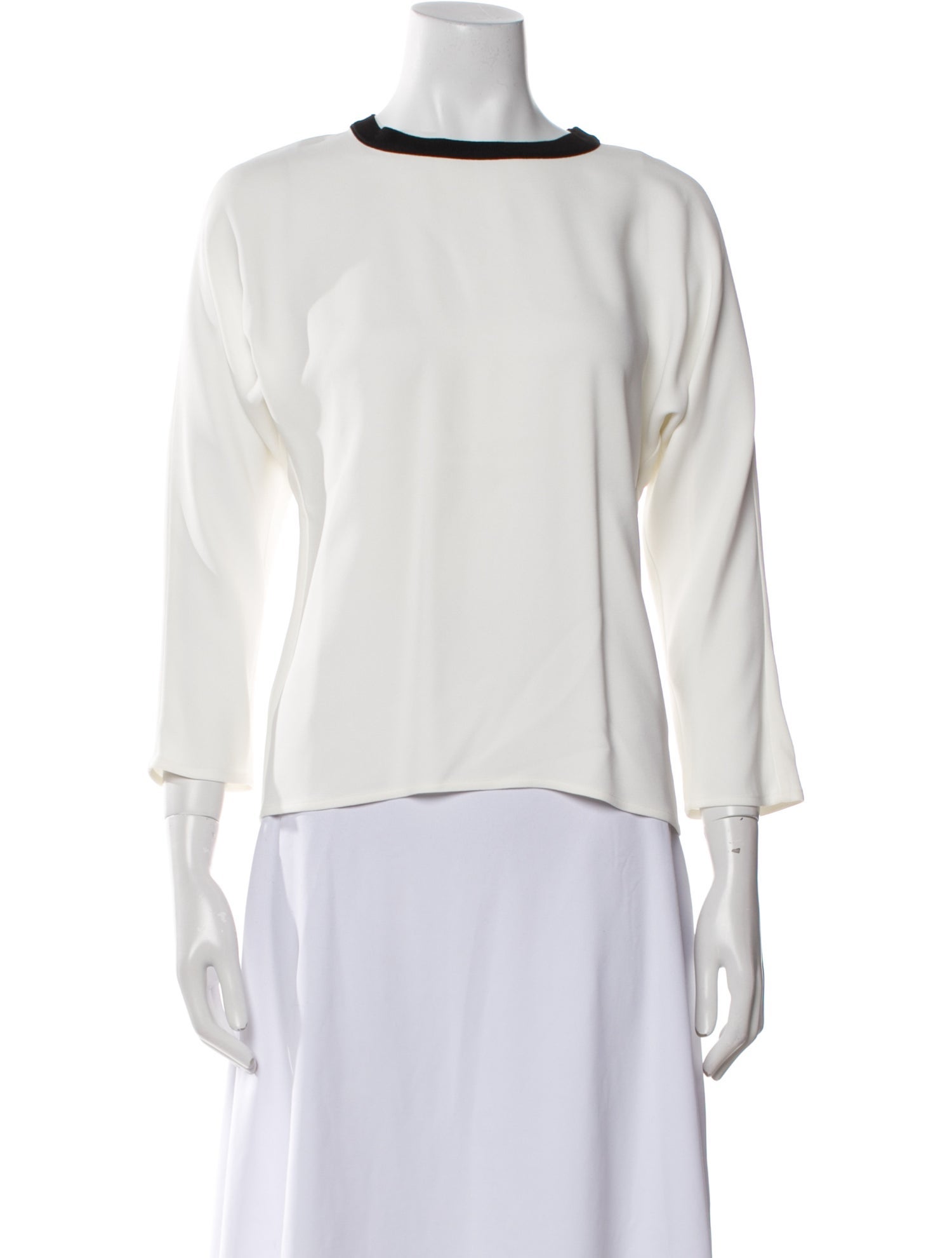 Ralph Lauren Black Label Lamb Leather Bateau Neckline Top