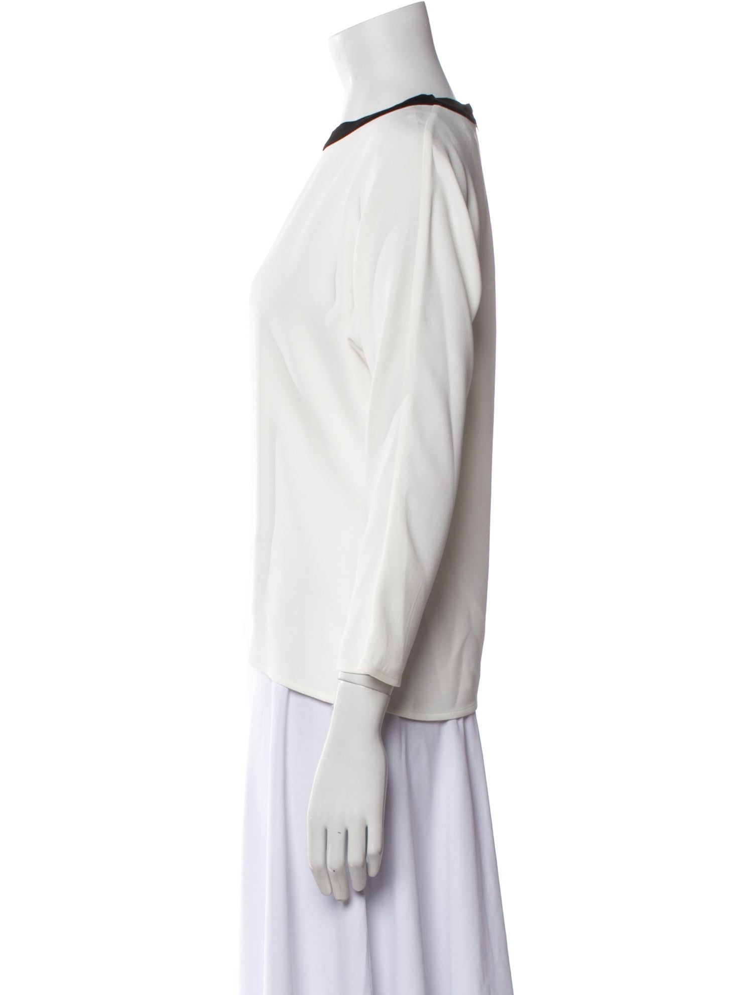 Ralph Lauren Black Label Lamb Leather Bateau Neckline Top