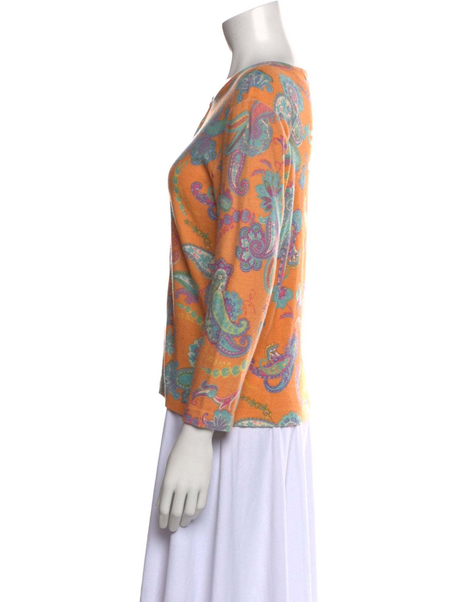 Ralph Lauren Black Label Cashmere Printed Blouse