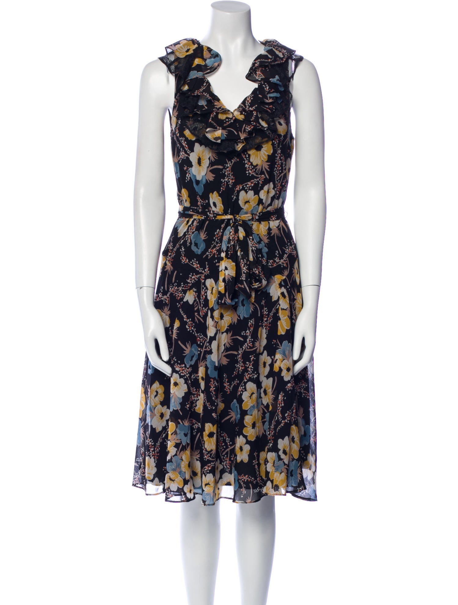 Lauren Ralph Lauren Floral Print Midi Length Dress