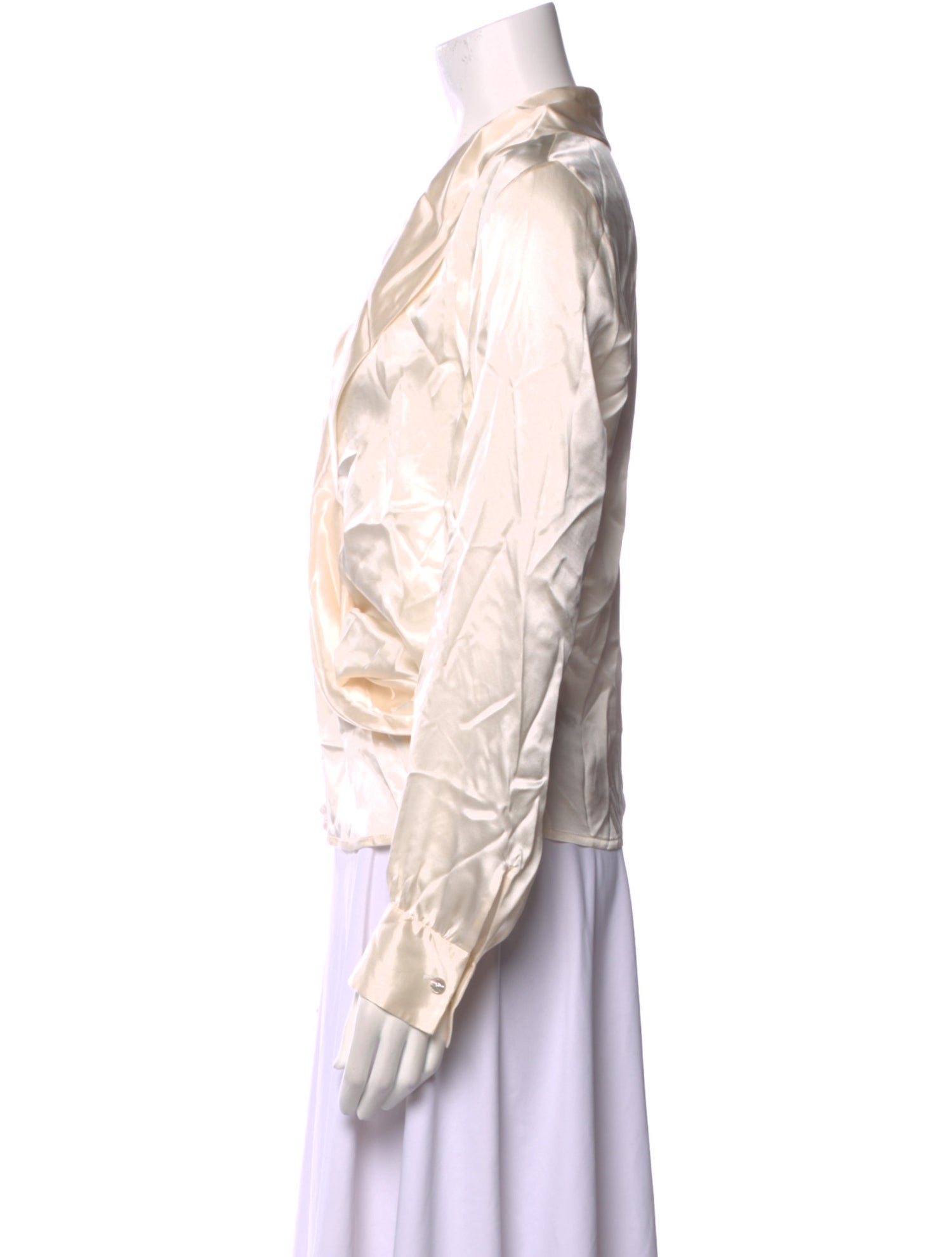 Ralph Lauren Black Label Silk V-Neck Blouse