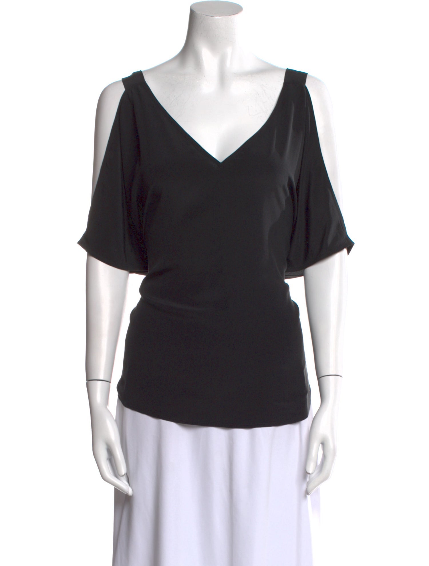 Ralph Lauren Black Label Silk V-Neck Blouse