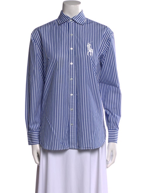 Ralph Lauren Black Label Striped Long Sleeve Button-Up Top