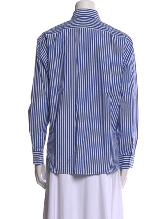 Ralph Lauren Black Label Striped Long Sleeve Button-Up Top