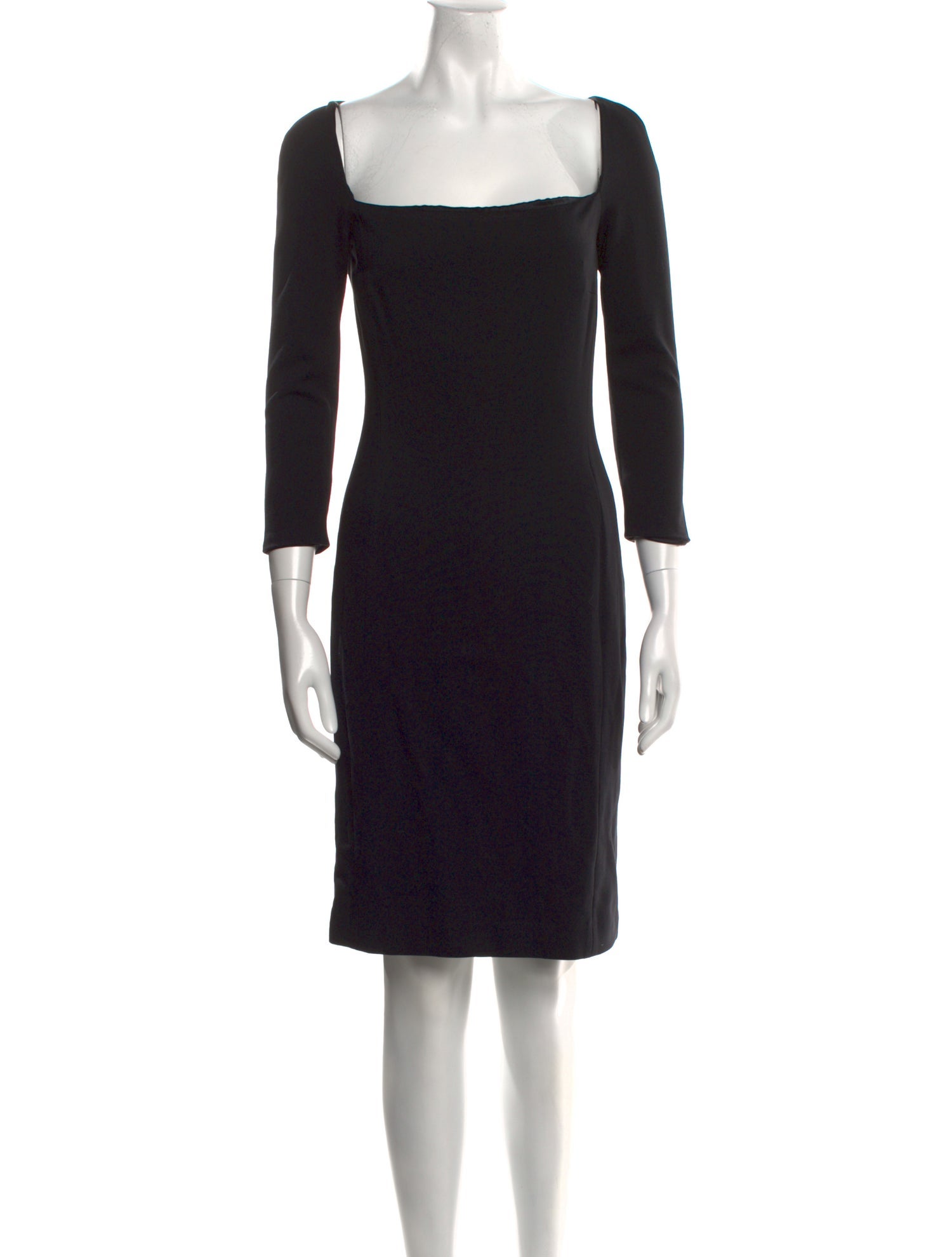 Ralph Lauren Black Label Square Neckline Knee-Length Dress