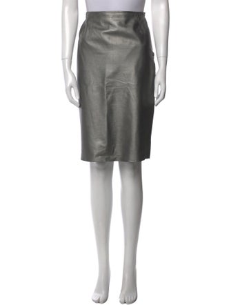 Ralph Lauren Black Label Lambskin Knee-Length Skirt