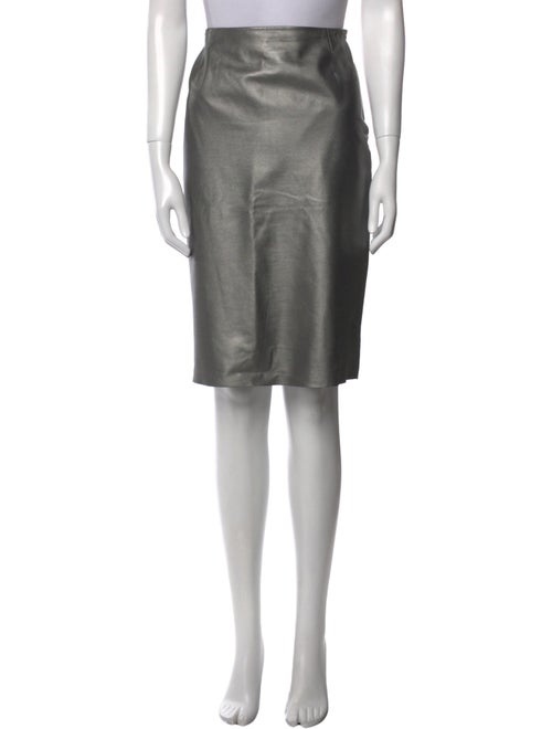 Ralph Lauren Black Label Lambskin Knee-Length Skirt