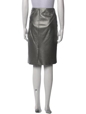 Ralph Lauren Black Label Lambskin Knee-Length Skirt