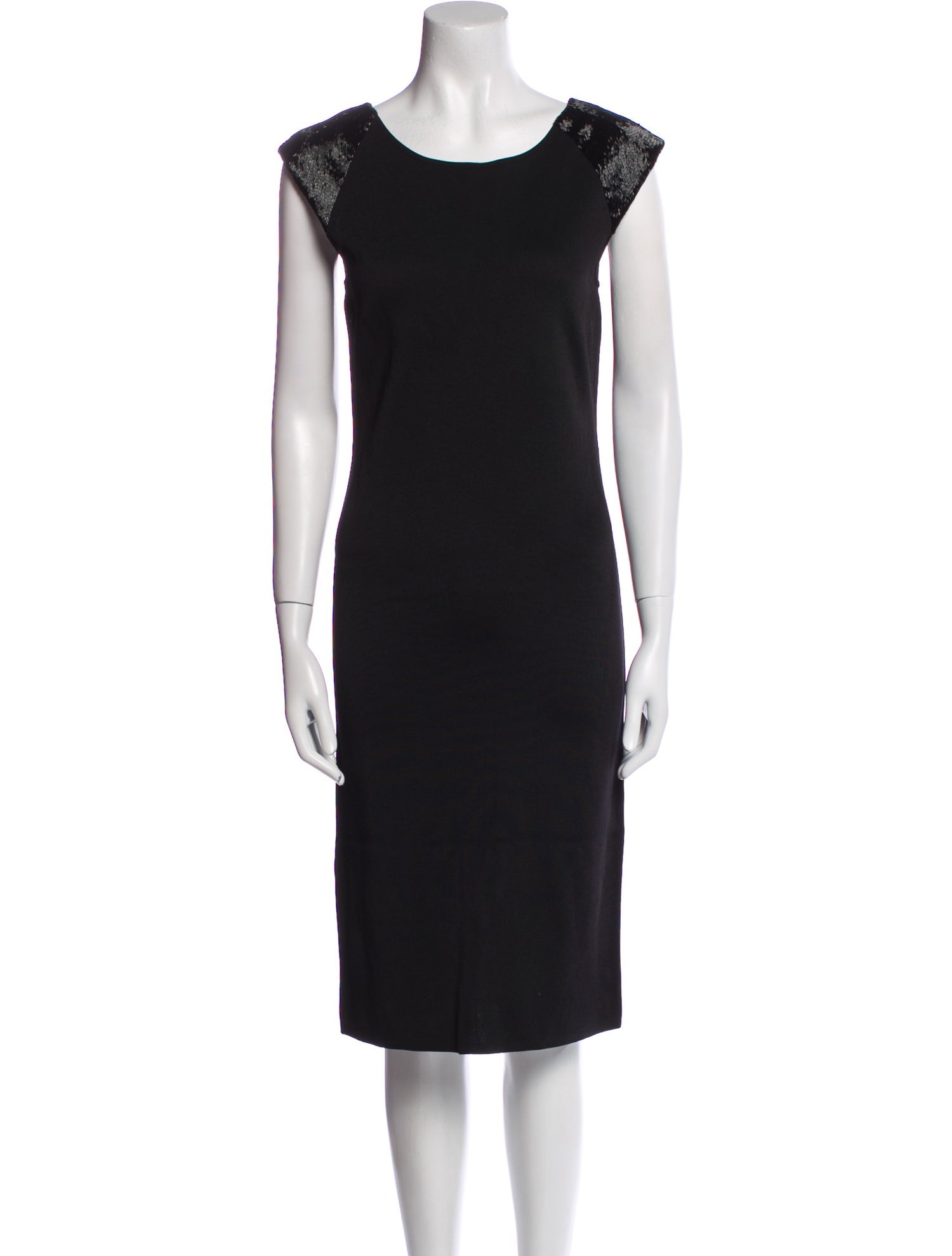 Ralph Lauren Black Label Scoop Neck Knee-Length Dress