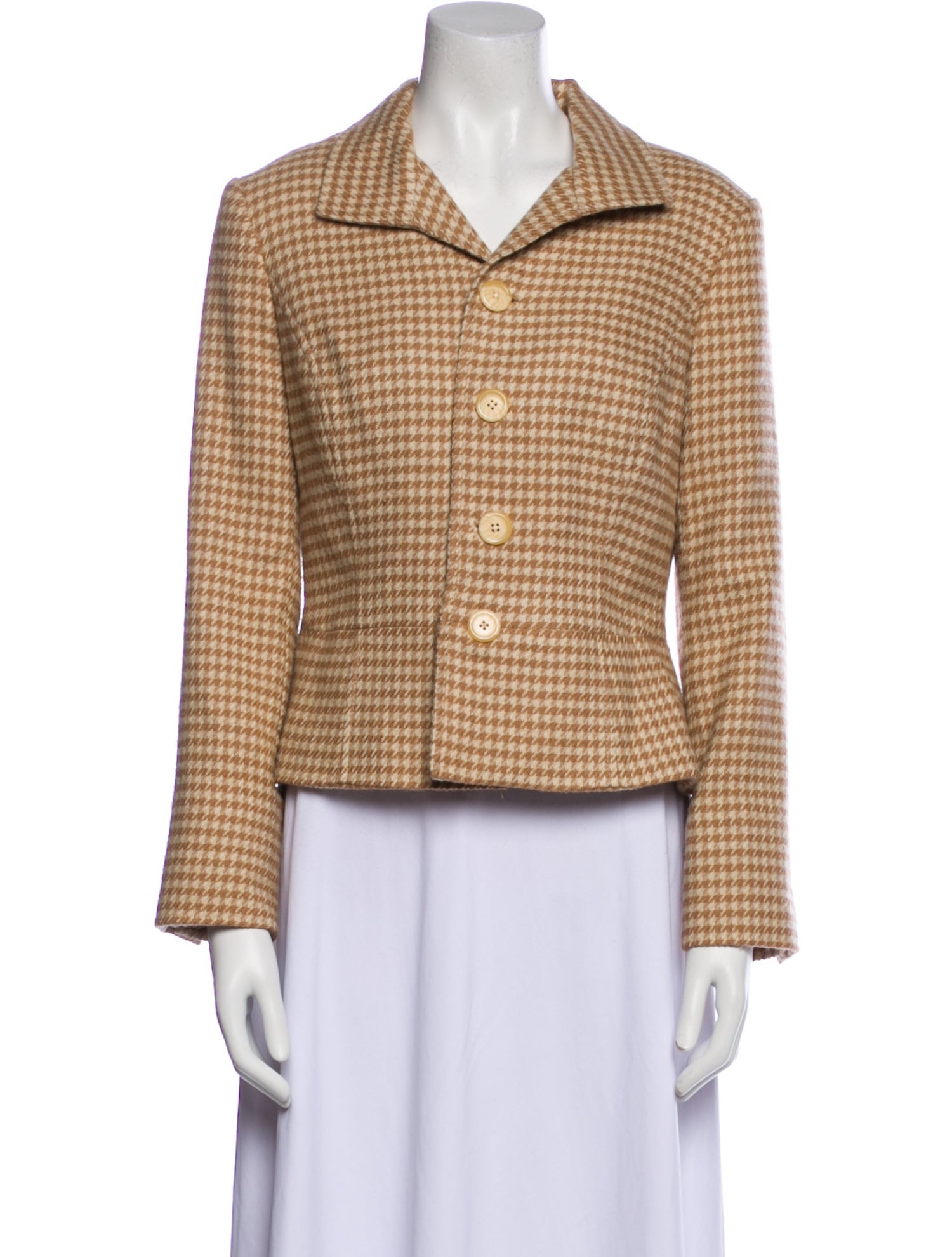 Ralph Lauren Black Label Wool Houndstooth Print Blazer