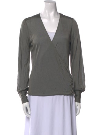 Ralph Lauren Black Label V-Neck Long Sleeve Blouse