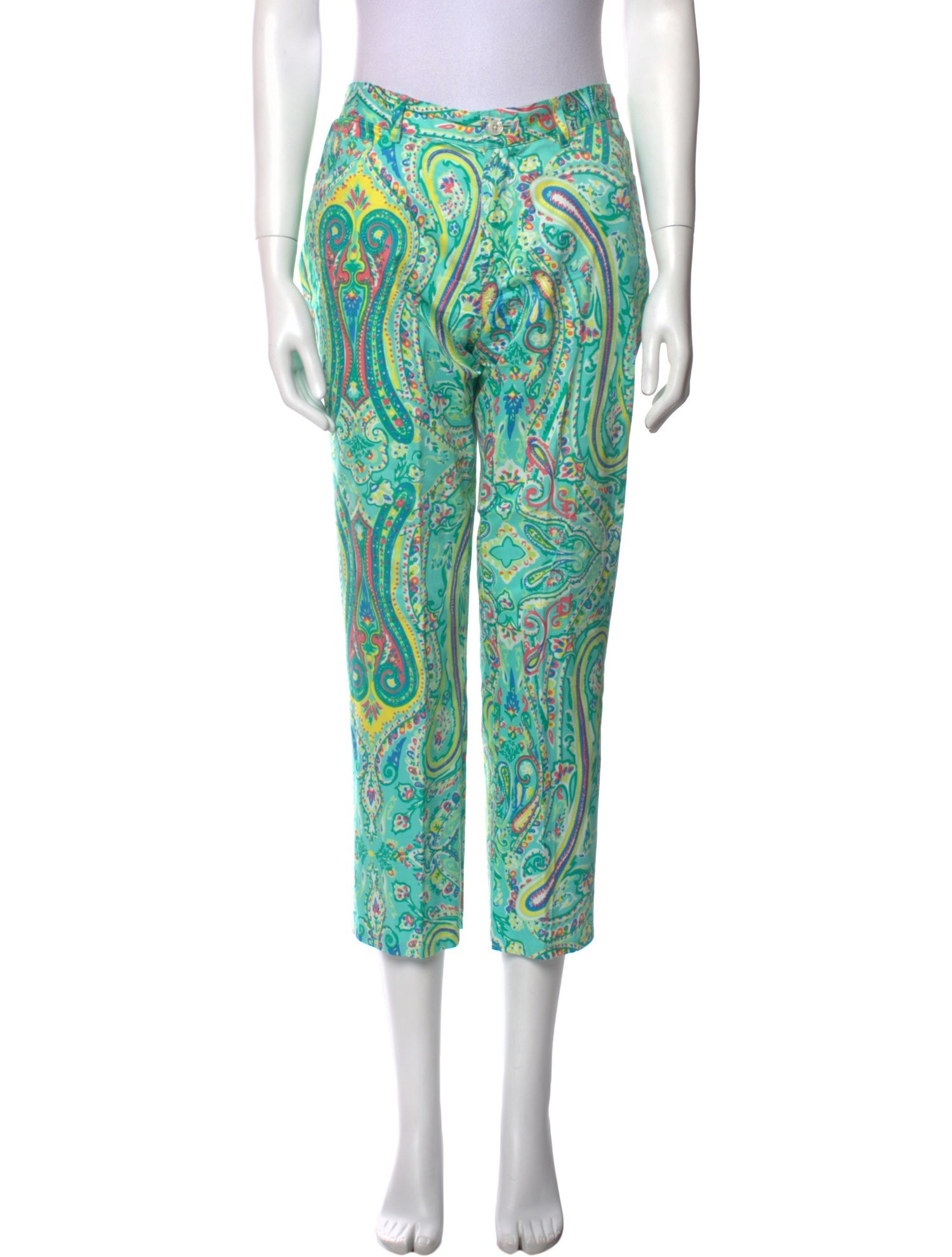 Ralph Lauren Black Label Paisley Print Straight Leg Pants