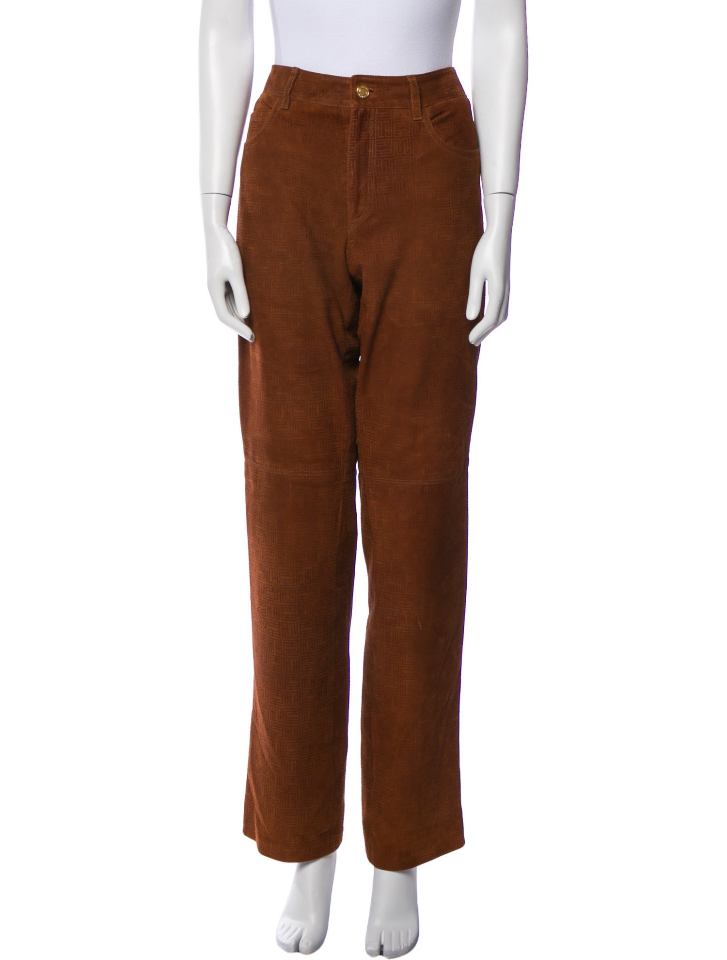 Ralph Lauren Black Label Suede Straight Leg Pants