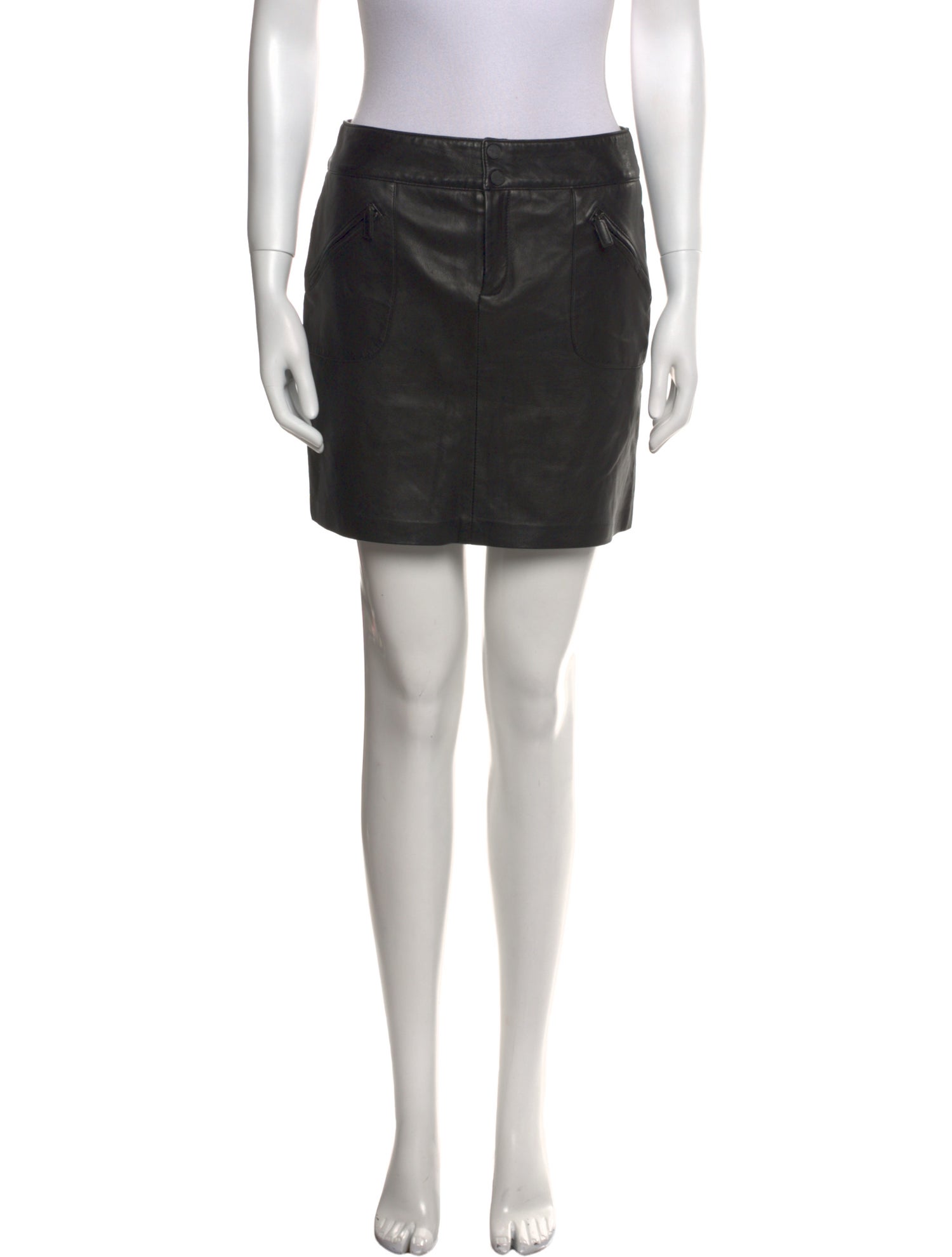 Ralph Lauren Black Label Leather Mini Skirt