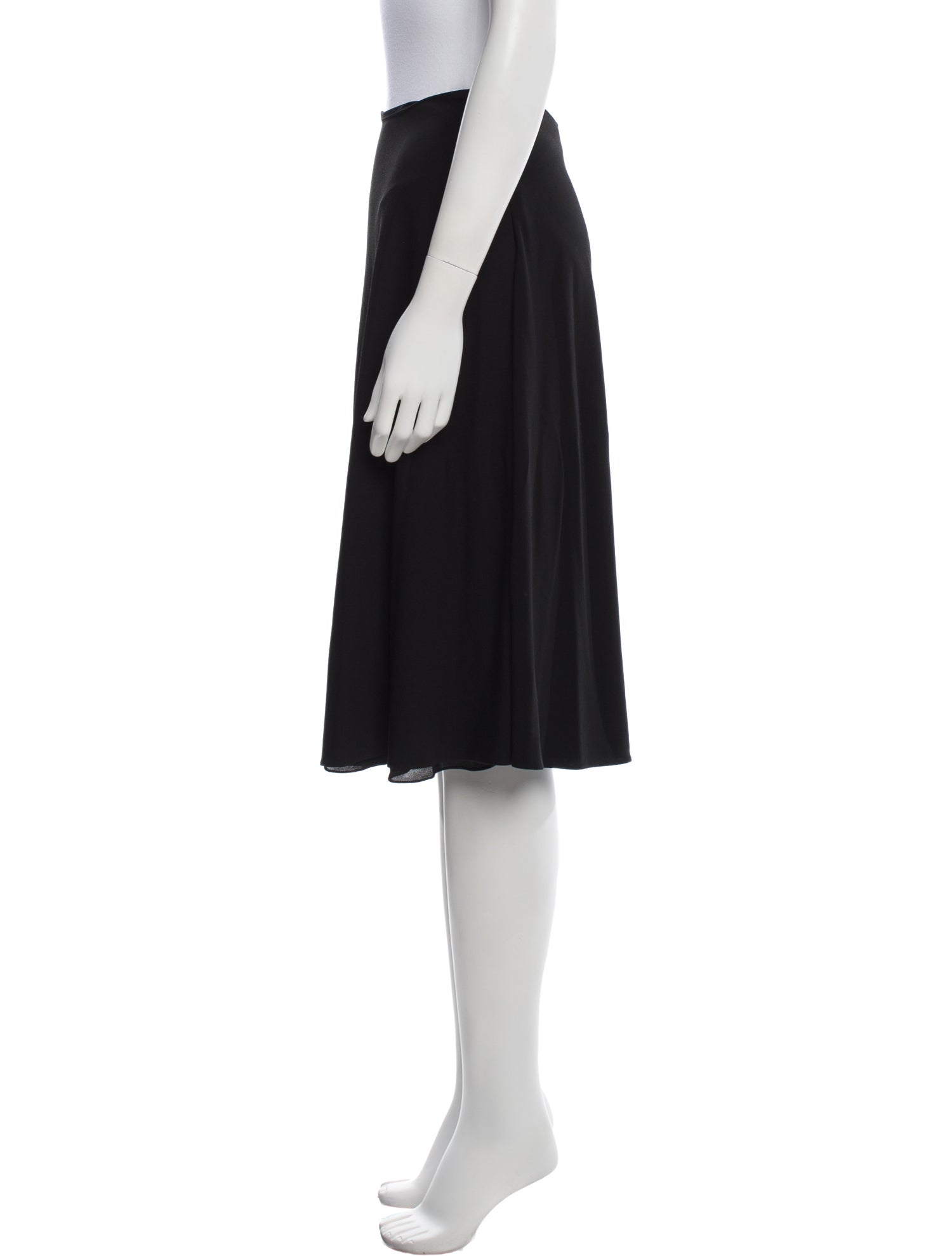 Ralph Lauren Black Label Pleated Accents Knee-Length Skirt