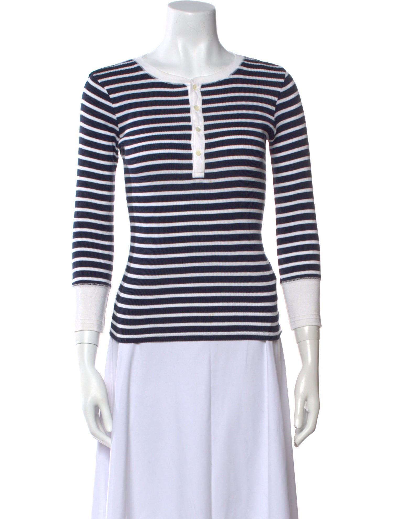 Ralph Lauren Black Label Striped V-Neck Top