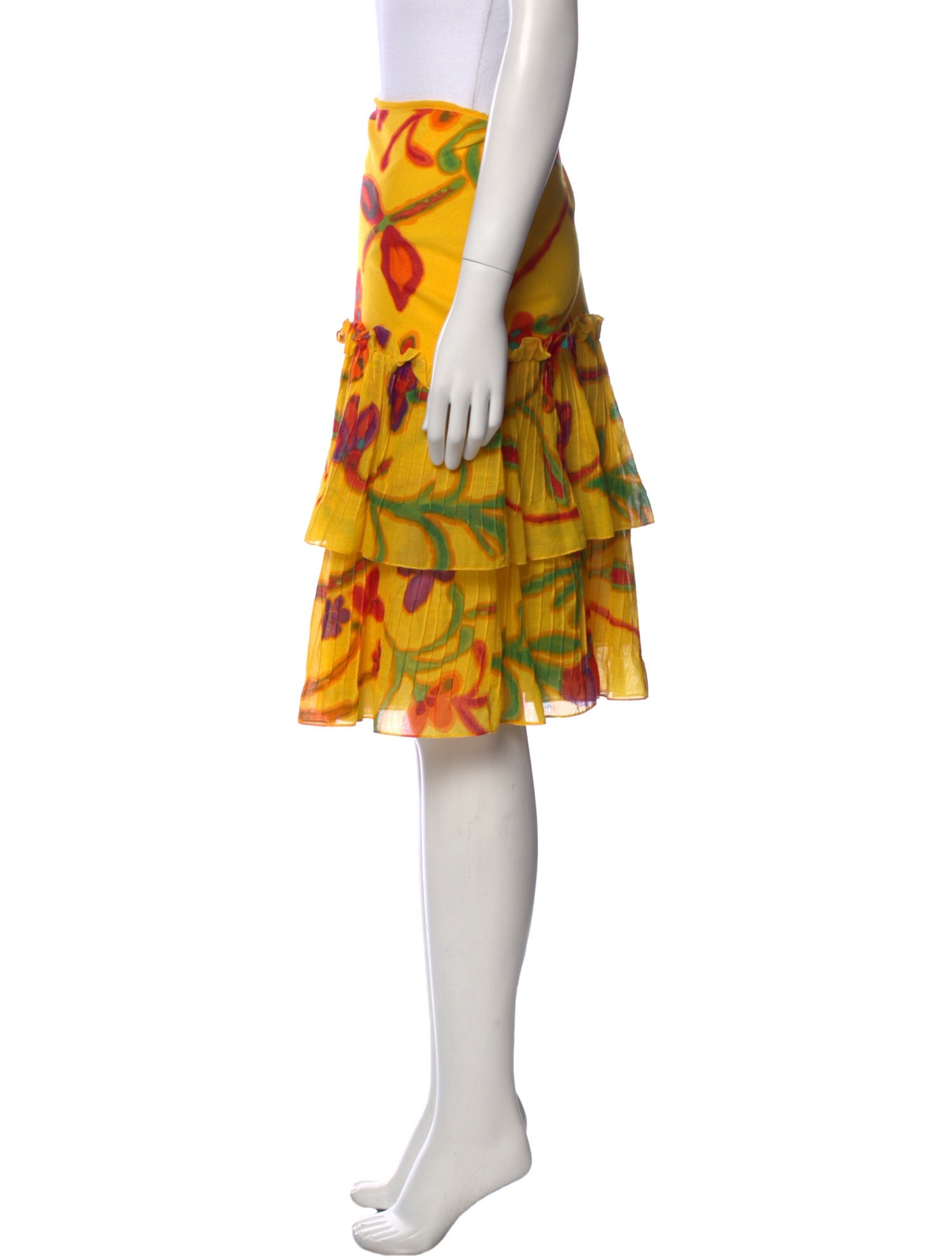 Ralph Lauren Black Label Floral Print Knee-Length Skirt