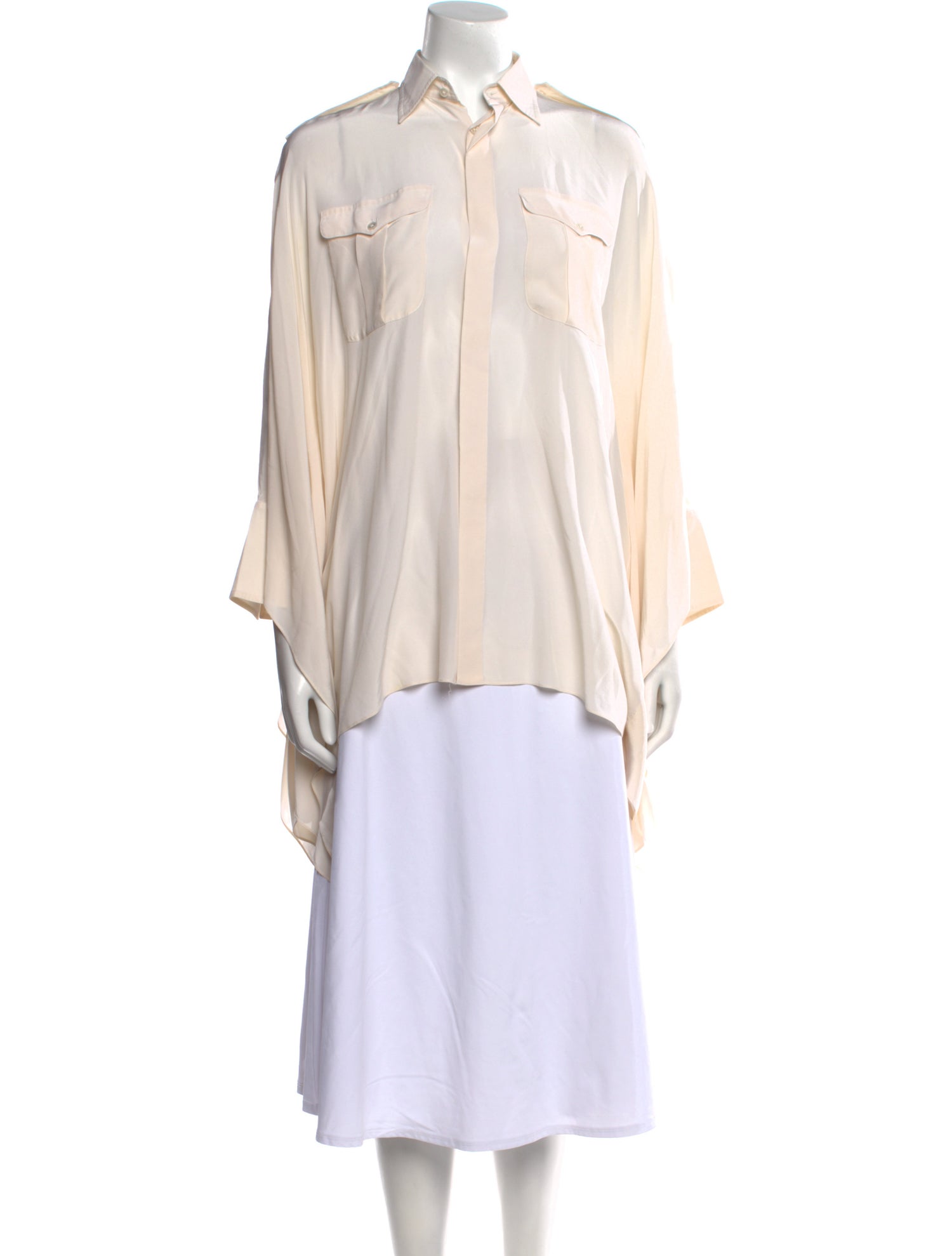 Ralph Lauren Black Label Silk Long Sleeve Tunic