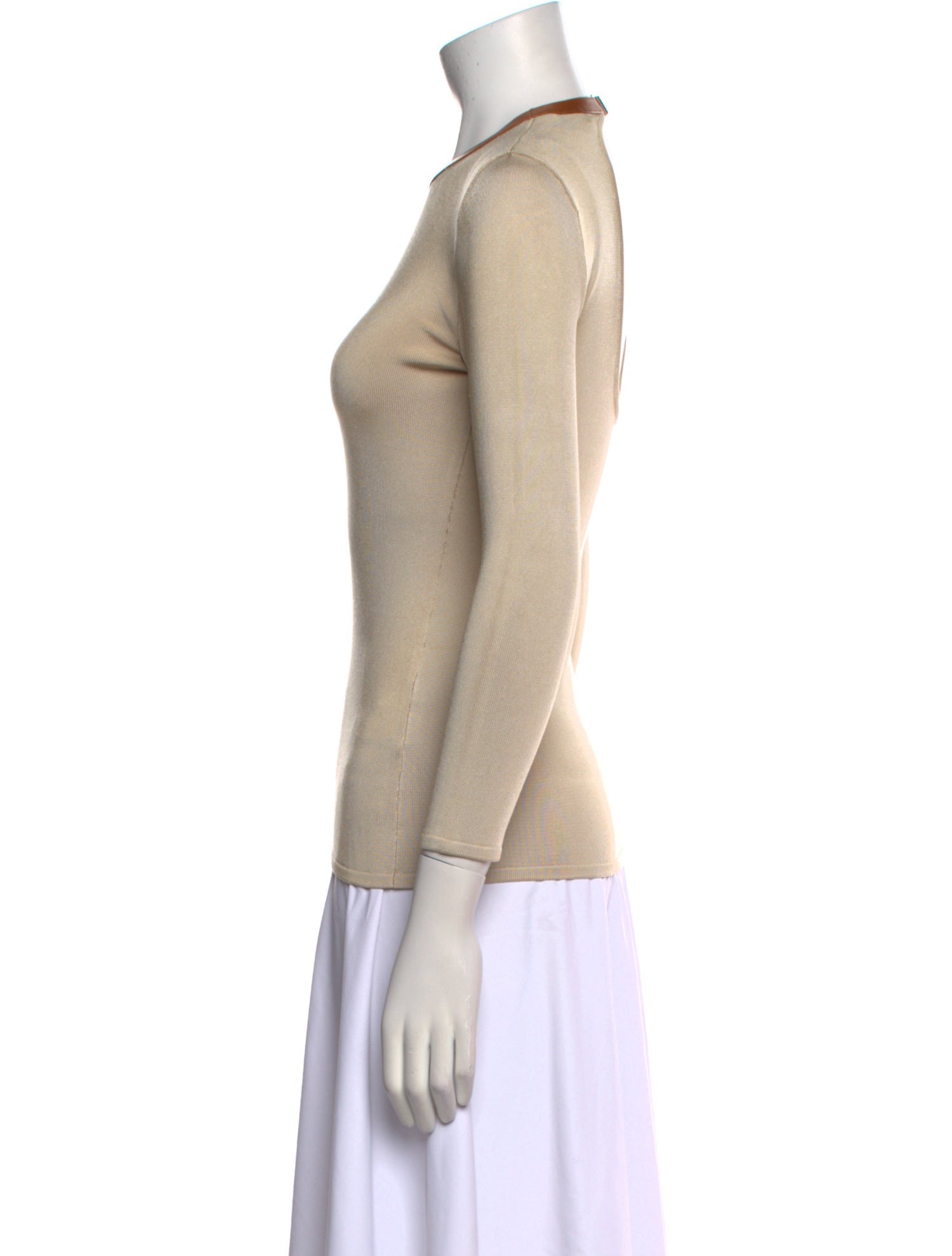 Ralph Lauren Black Label Silk Crew Neck Top